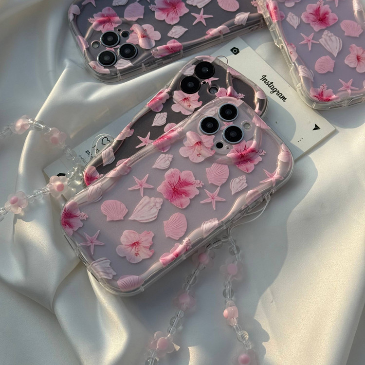 قاب صورتی فانتزی آیفون طرح کاوا دریایی