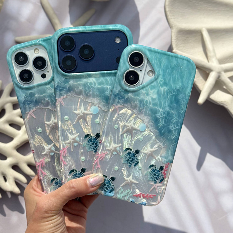 قاب طرح ستاره دریایی آیفون همراه اکسسوری نمای پشت