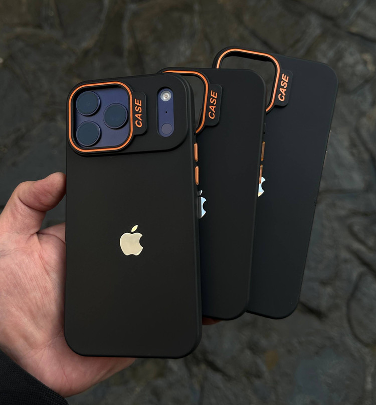 قاب آیفون مشکی نارنجی دارک کیس Black Orange