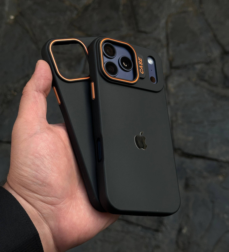 قاب آیفون Black Orange با لوگو