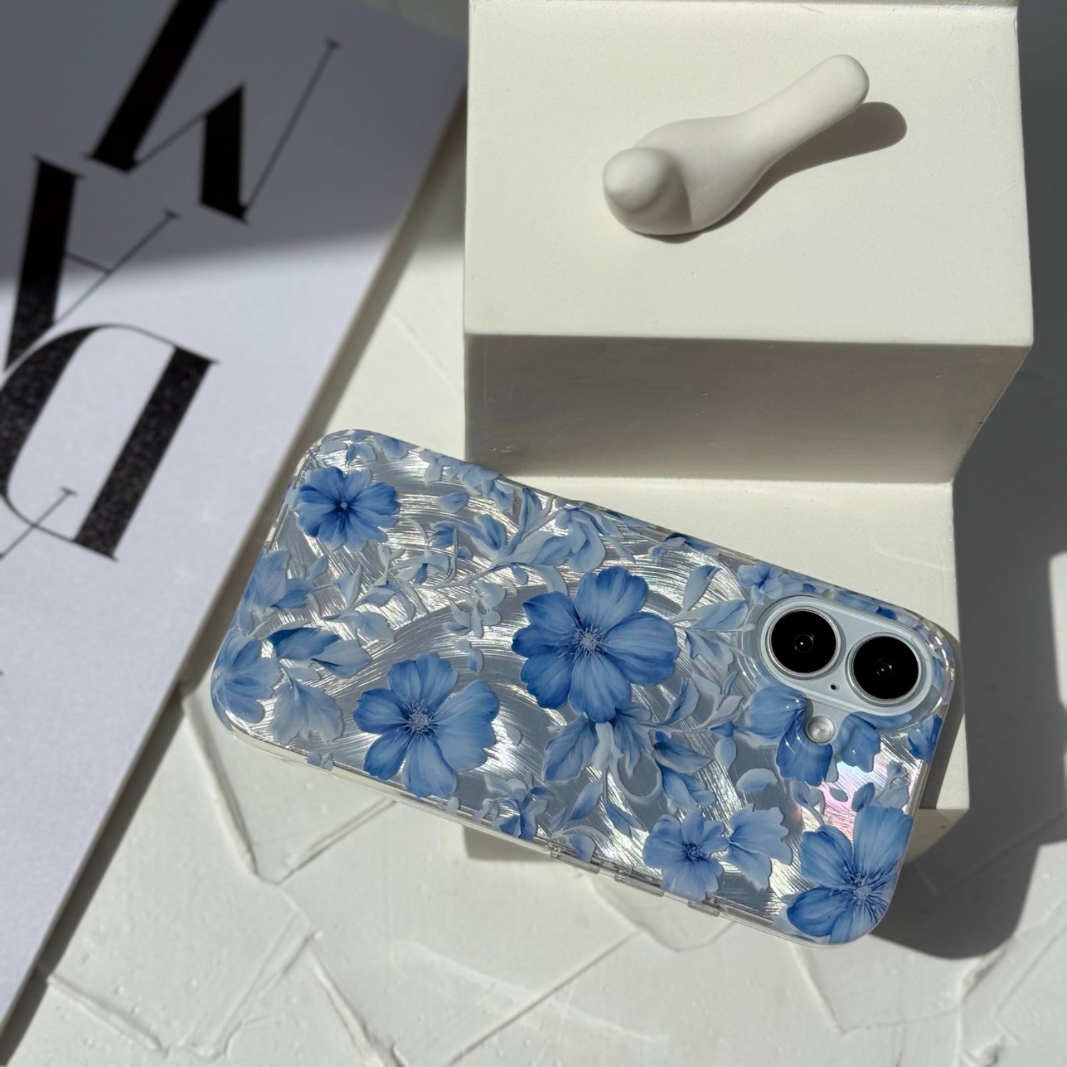 قاب آیفون IMD شکوفه های آبی Blue Blooms همراه اکسسوری