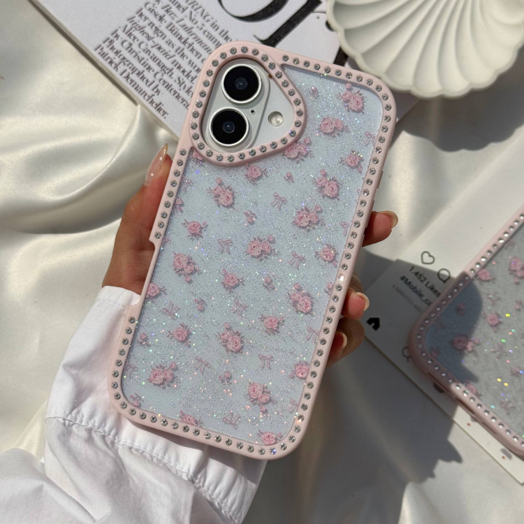 قاب Diamond Rose Glitter رز اکلیلی نگین دار برای آیفون