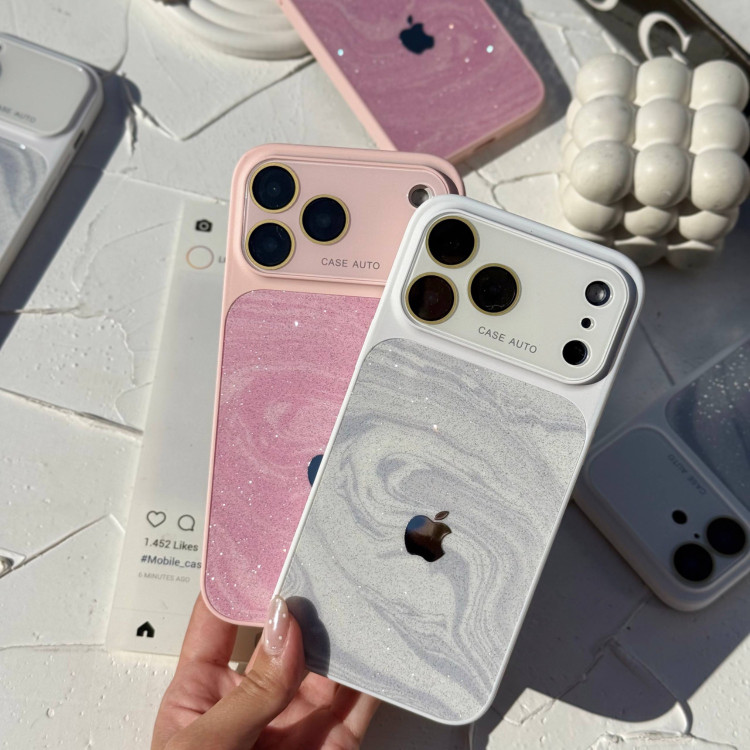 قاب Lens Galaxy Glitter آیفون همراه با لوگو