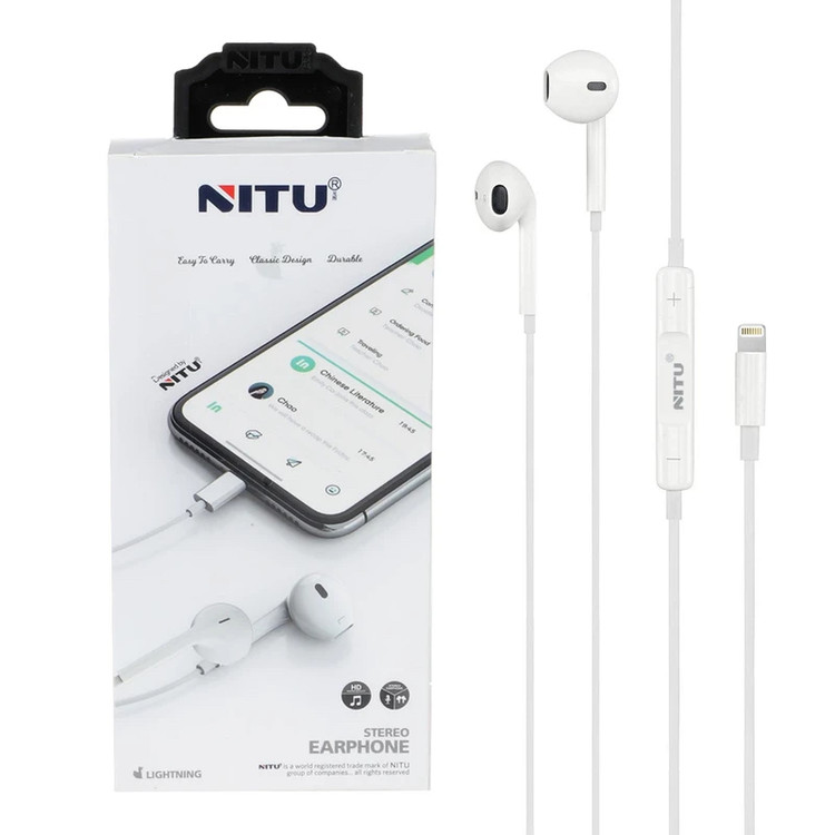 هندزفری Nitu H09 با اتصال Lightning برای استفاده روزمره